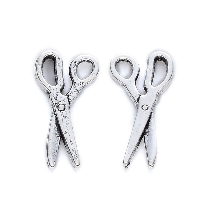 Tibetan Style Scissor Charm 18mm x 9mm x 1.5mm Antique Silver - Affordable Jewellery Supplies