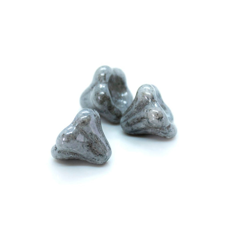 Load image into Gallery viewer, Glass Flower Bells 13mm x 11mm Grey - Affordable Jewellery Supplies
