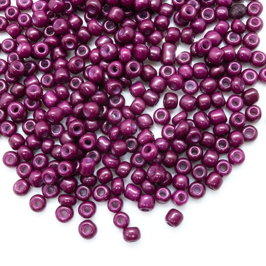 Baking Glass Seed Beads 8/0 3 - 3.5mm x 2mm Medium Violet Red - Affordable Jewellery Supplies