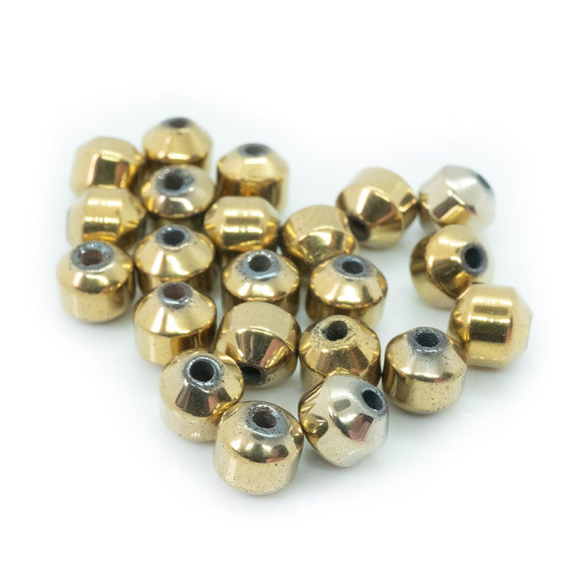 Load image into Gallery viewer, Hematite Bicone Beads 6mm Electroplated Gold - Affordable Jewellery Supplies
