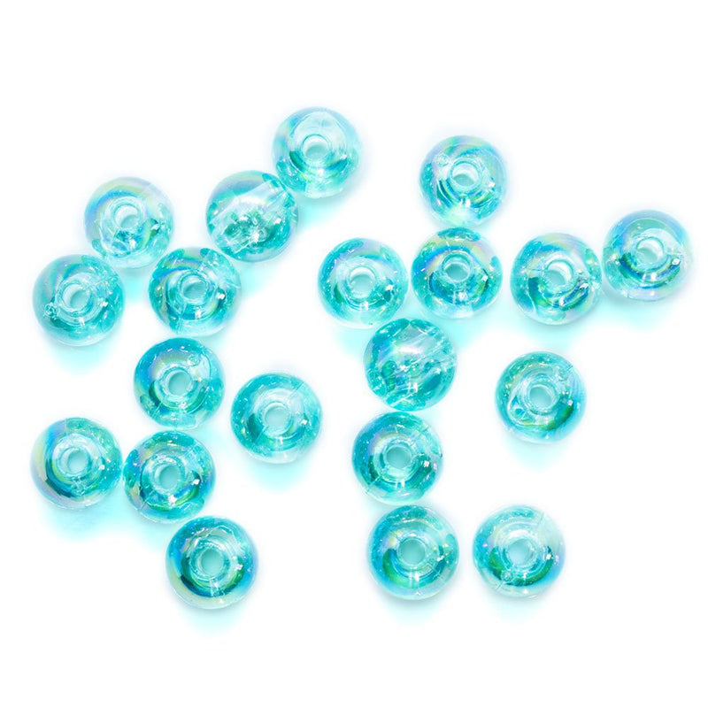 Load image into Gallery viewer, Eco - Friendly Transparent Beads 6mm Medium Turquoise - Affordable Jewellery Supplies
