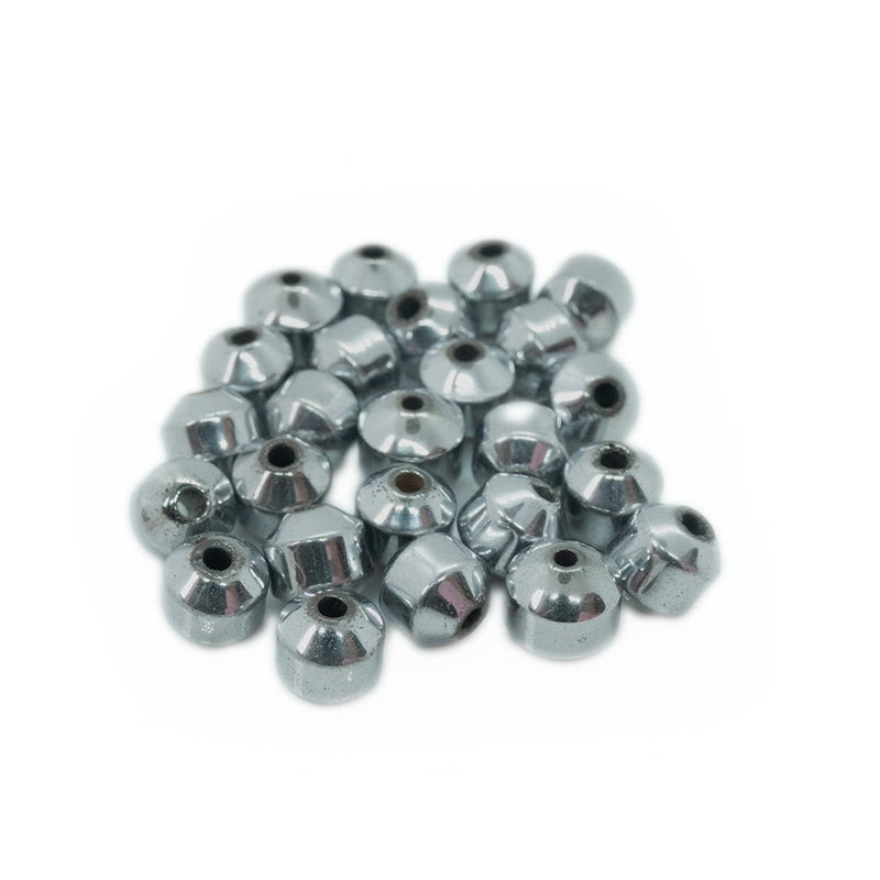 Load image into Gallery viewer, Hematite Bicone Beads 6mm Electroplated Silver - Affordable Jewellery Supplies
