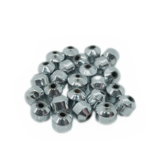 Hematite Bicone Beads 6mm Electroplated Silver - Affordable Jewellery Supplies