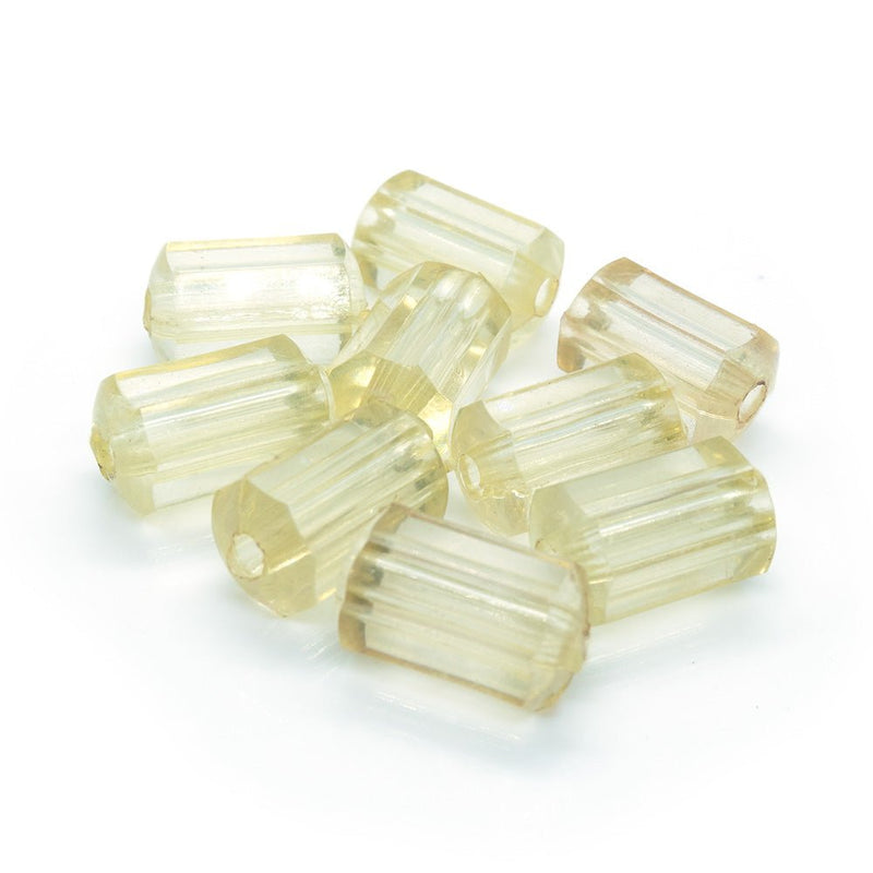 Load image into Gallery viewer, Acrylic Faceted Tube 12mm x 8mm Yellow - Affordable Jewellery Supplies
