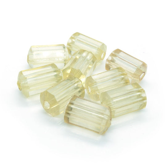 Acrylic Faceted Tube 12mm x 8mm Yellow - Affordable Jewellery Supplies