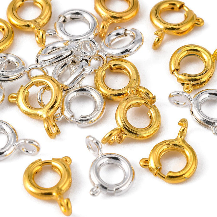 Springring Clasps 6mm Gold - Affordable Jewellery Supplies