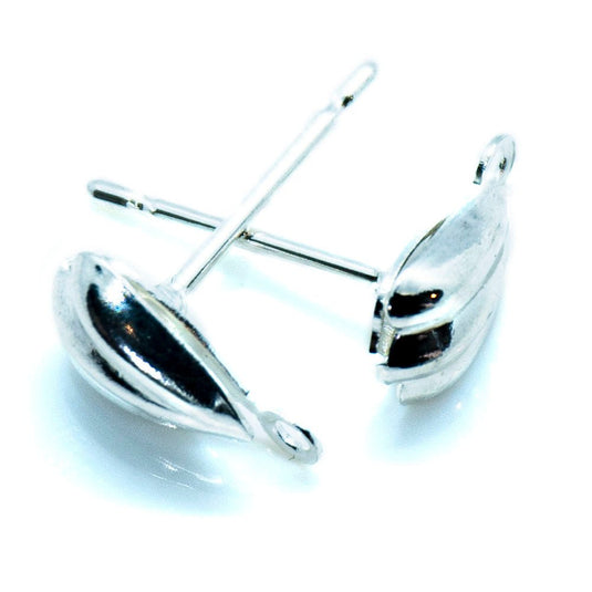 Shell Earring Stud Post With Closed Loop 8mm x 5mm Silver - Affordable Jewellery Supplies