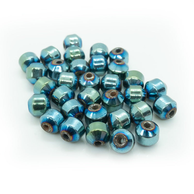 Load image into Gallery viewer, Hematite Bicone Beads 6mm Electroplated Green - Affordable Jewellery Supplies
