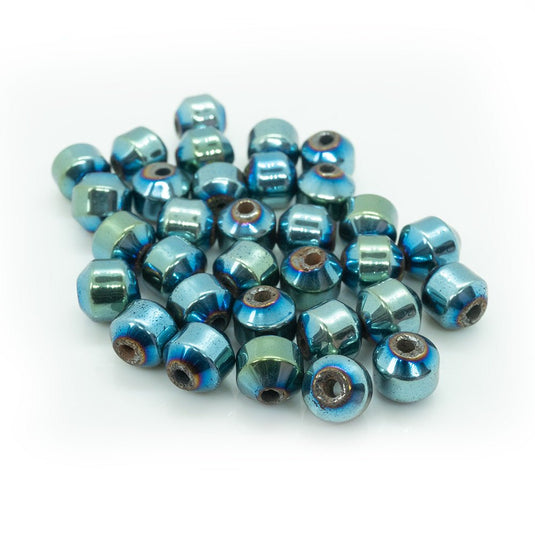 Hematite Bicone Beads 6mm Electroplated Green - Affordable Jewellery Supplies