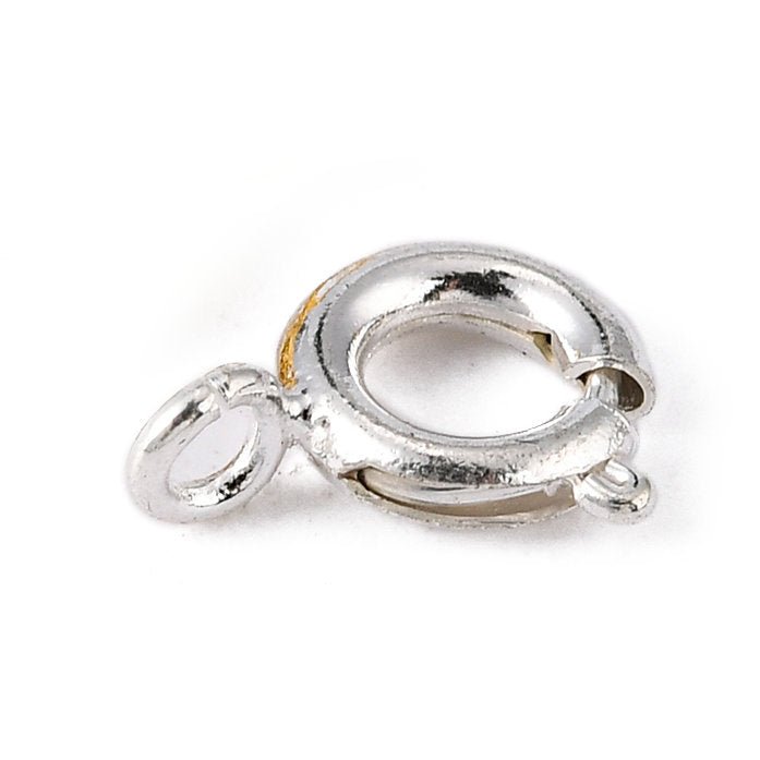 Load image into Gallery viewer, Springring Clasps 6mm Silver - Affordable Jewellery Supplies
