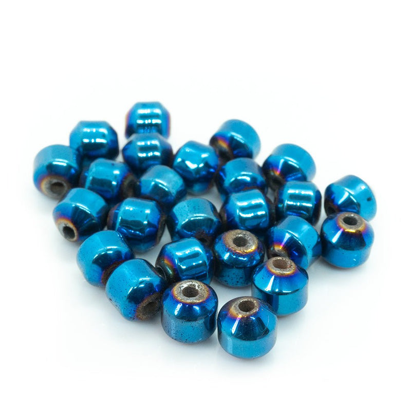 Load image into Gallery viewer, Hematite Bicone Beads 6mm Blue - Affordable Jewellery Supplies
