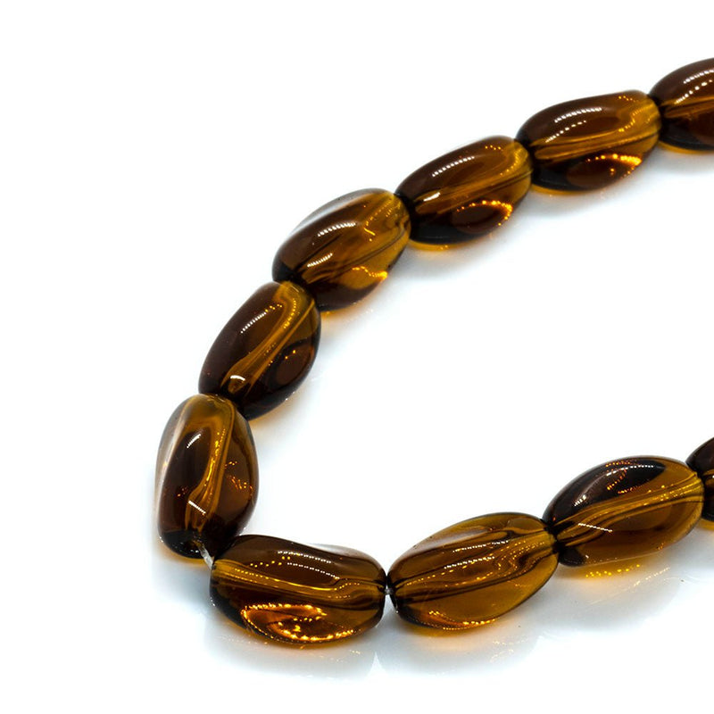 Load image into Gallery viewer, Chinese Crystal Twist Beads 6mm x 10mm x 36 length Dark amber - Affordable Jewellery Supplies
