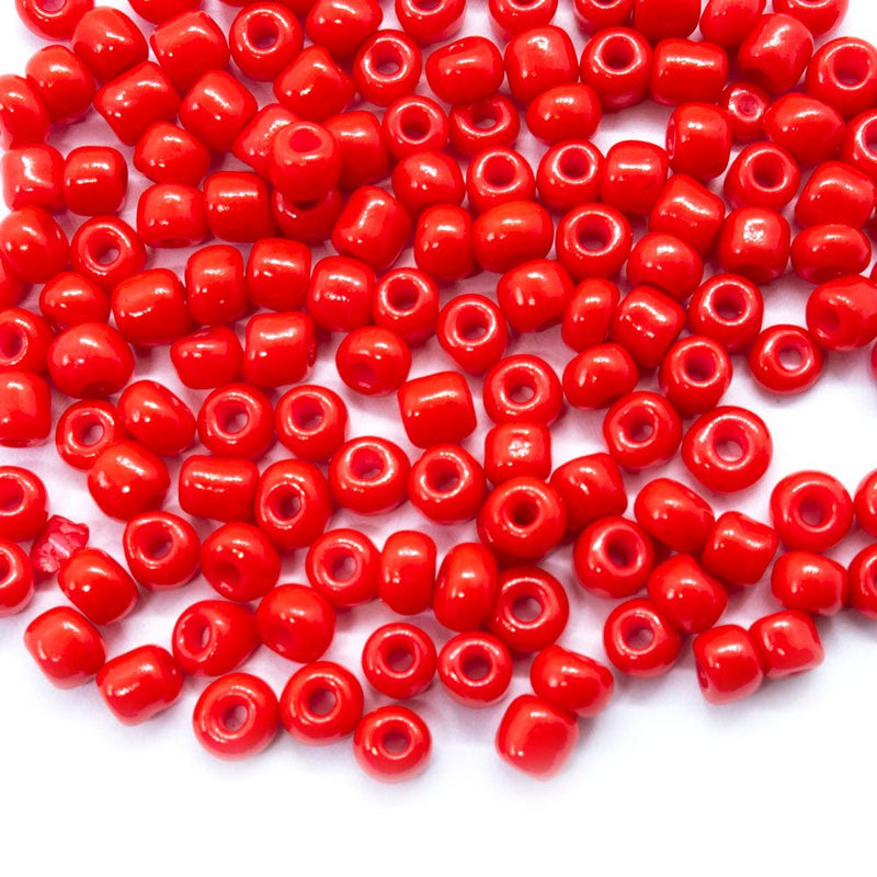 Load image into Gallery viewer, Baking Glass Seed Beads 6/0 4 - 5mm x3 - 4mm Red - Affordable Jewellery Supplies
