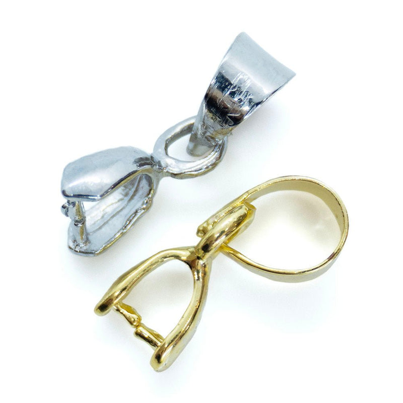 Load image into Gallery viewer, Pinch Bail With Loop 12mm Platinum - Affordable Jewellery Supplies
