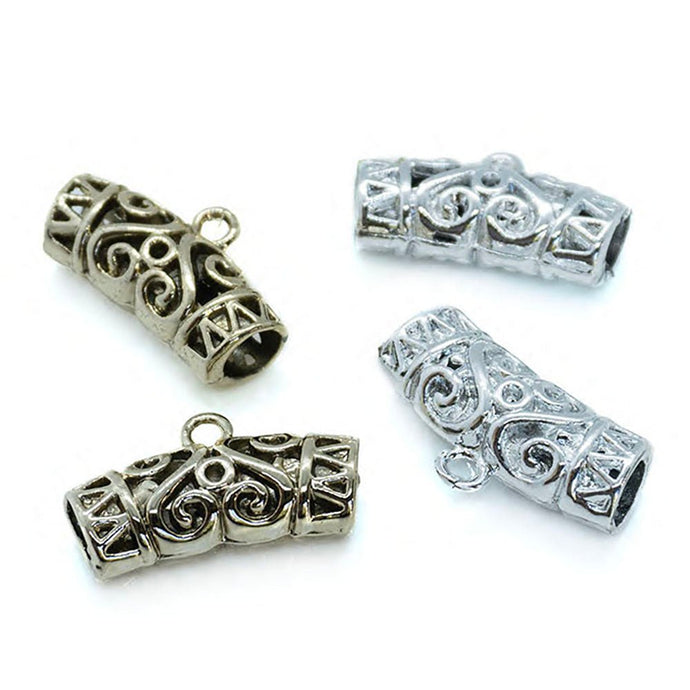 Curved Filigree Barrel Bead 24mm x 13mm x 8mm Antique Gold - Affordable Jewellery Supplies