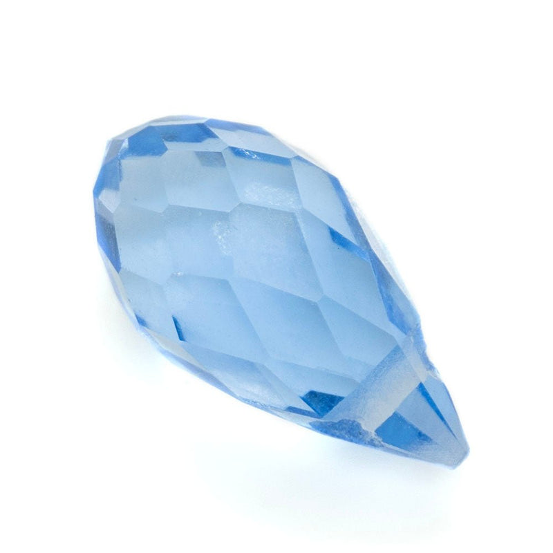 Load image into Gallery viewer, Glass Faceted Briolette 12mm x 5mm Blue Topaz - Affordable Jewellery Supplies
