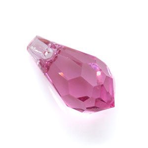 Load image into Gallery viewer, Glass Faceted Briolette 10mm x 5mm Rose - Affordable Jewellery Supplies
