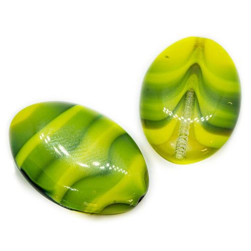 Czech Glass Pressed Bead with Lines 20mm x 14mm x 4mm Moonlight - Affordable Jewellery Supplies