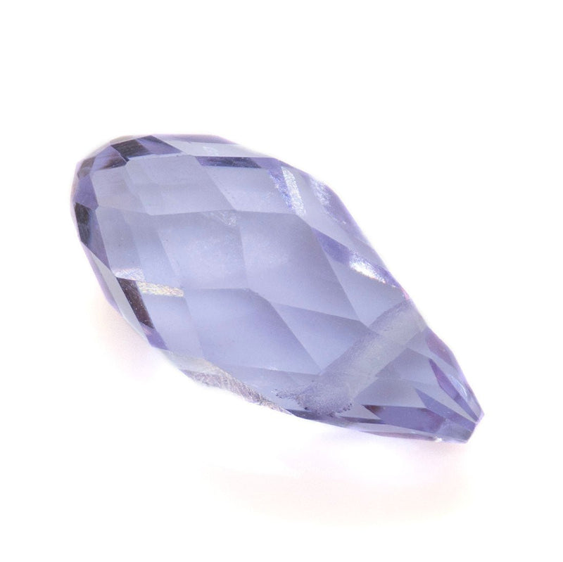 Load image into Gallery viewer, Glass Faceted Briolette 12mm x 5mm Light Amethyst - Affordable Jewellery Supplies
