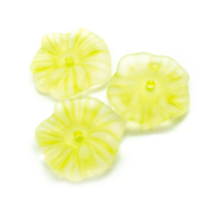 Load image into Gallery viewer, Acrylic Lucite Flower Morning Glory 17mm x 4mm Lime - Affordable Jewellery Supplies
