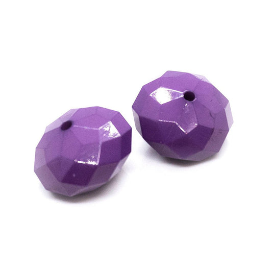 Bubblegum Acrylic Faceted Rondelle 22mm x 15mm Purple - Affordable Jewellery Supplies