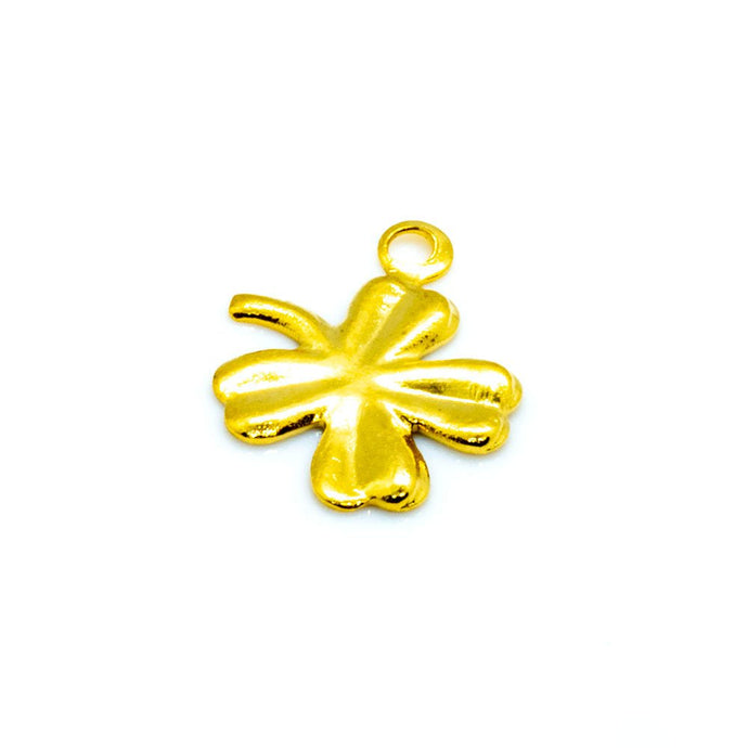 Clover Charm 8mm x 8mm Gold - Affordable Jewellery Supplies