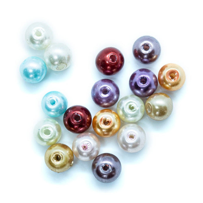 Coloured Glass Pearl Beads 6mm Red - Affordable Jewellery Supplies