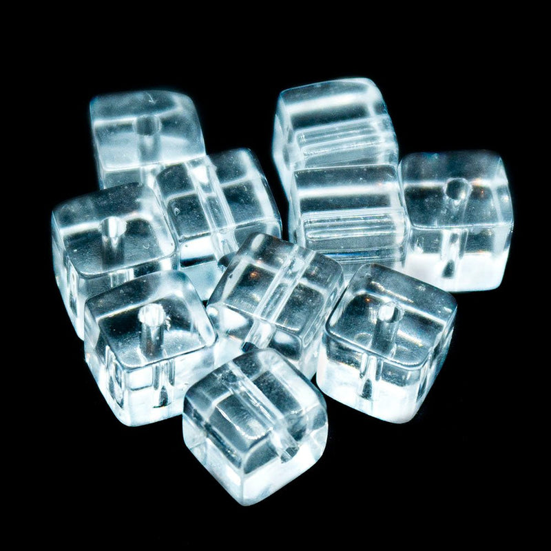 Load image into Gallery viewer, Crystal Glass Cube 6mm Clear - Affordable Jewellery Supplies
