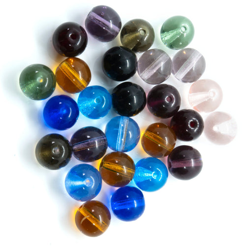 Czech Glass Druk Round 8mm Cobalt - Affordable Jewellery Supplies