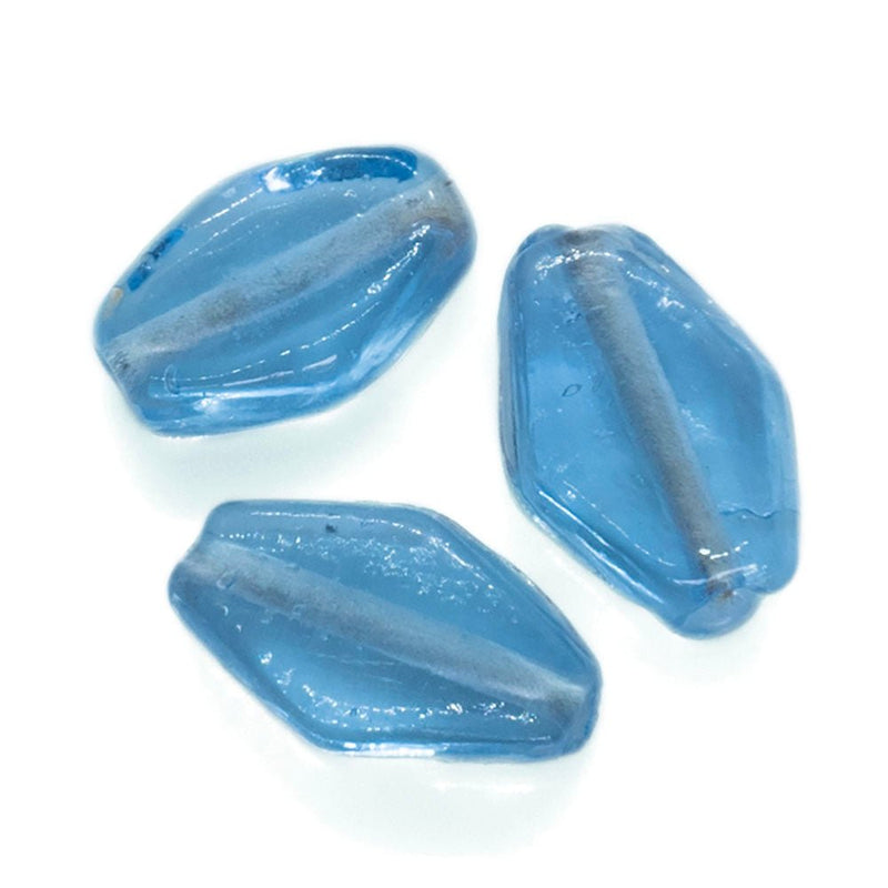 Load image into Gallery viewer, Flat Diamond Glass Bead 13mm x 7mm Light Blue - Affordable Jewellery Supplies
