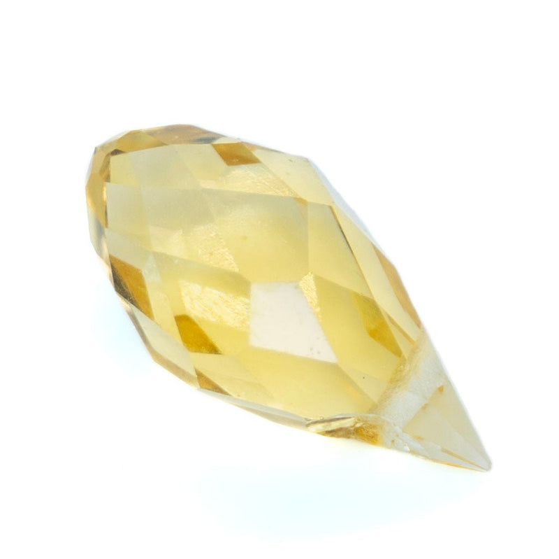 Load image into Gallery viewer, Glass Faceted Briolette 12mm x 5mm Citrine - Affordable Jewellery Supplies
