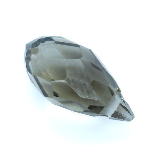 Glass Faceted Briolette 12mm x 5mm Smoky Quartz - Affordable Jewellery Supplies