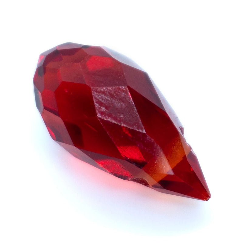 Load image into Gallery viewer, Glass Faceted Briolette 12mm x 5mm Light Siam - Affordable Jewellery Supplies
