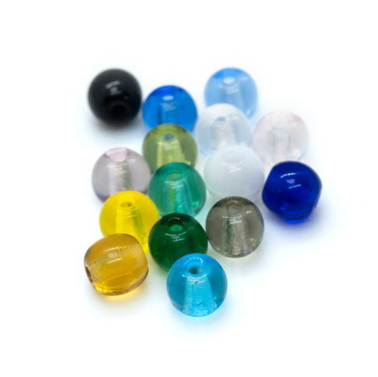 30 Red Round Glass Beads 6 mm ~ Czech Republic