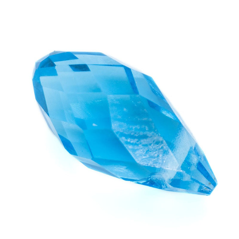 Load image into Gallery viewer, Glass Faceted Briolette 12mm x 5mm Blue Zircon - Affordable Jewellery Supplies
