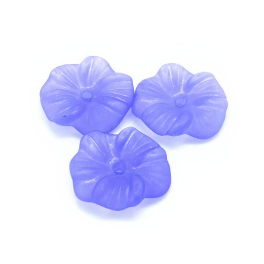 Acrylic Lucite Flower Morning Glory 17mm x 4mm Purple - Affordable Jewellery Supplies