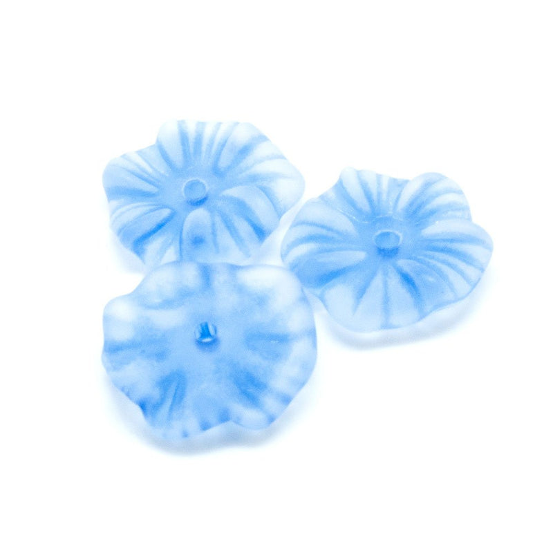 Load image into Gallery viewer, Acrylic Lucite Flower Morning Glory 17mm x 4mm Blue - Affordable Jewellery Supplies
