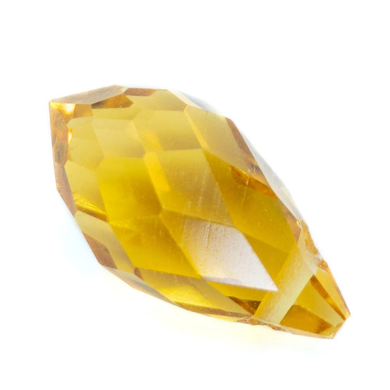 Load image into Gallery viewer, Glass Faceted Briolette 12mm x 5mm Topaz - Affordable Jewellery Supplies
