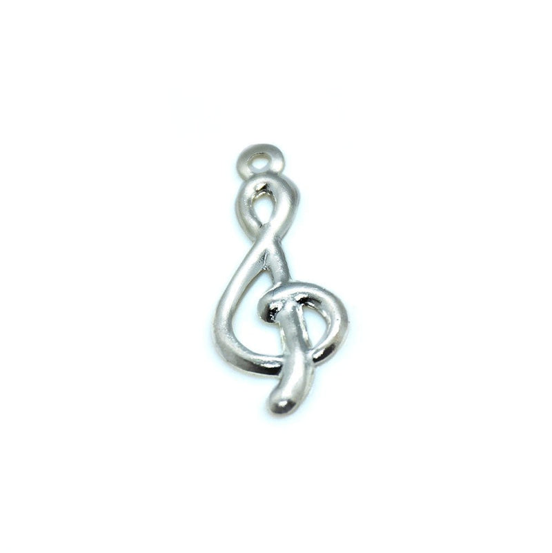 Load image into Gallery viewer, Treble Clef Charm 18mm x 7mm Silver - Affordable Jewellery Supplies
