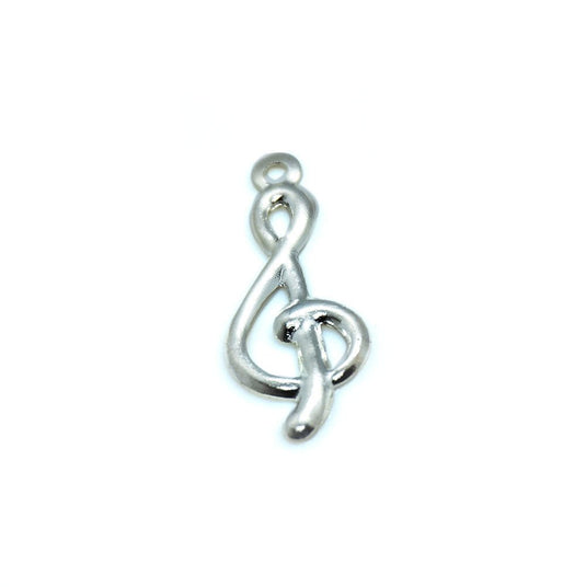 Treble Clef Charm 18mm x 7mm Silver - Affordable Jewellery Supplies