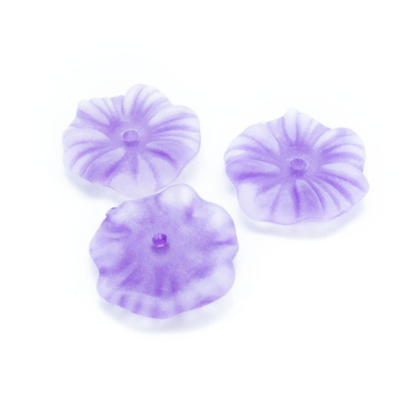 Load image into Gallery viewer, Acrylic Lucite Flower Morning Glory 17mm x 4mm Violet - Affordable Jewellery Supplies
